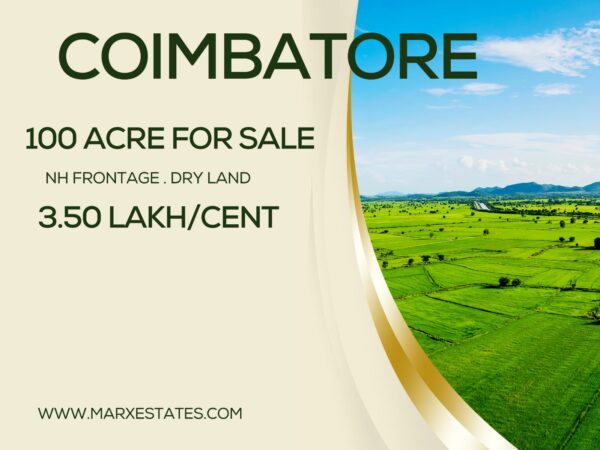 100 Acres Prime Land for Sale at Ettimadai, Coimbatore
