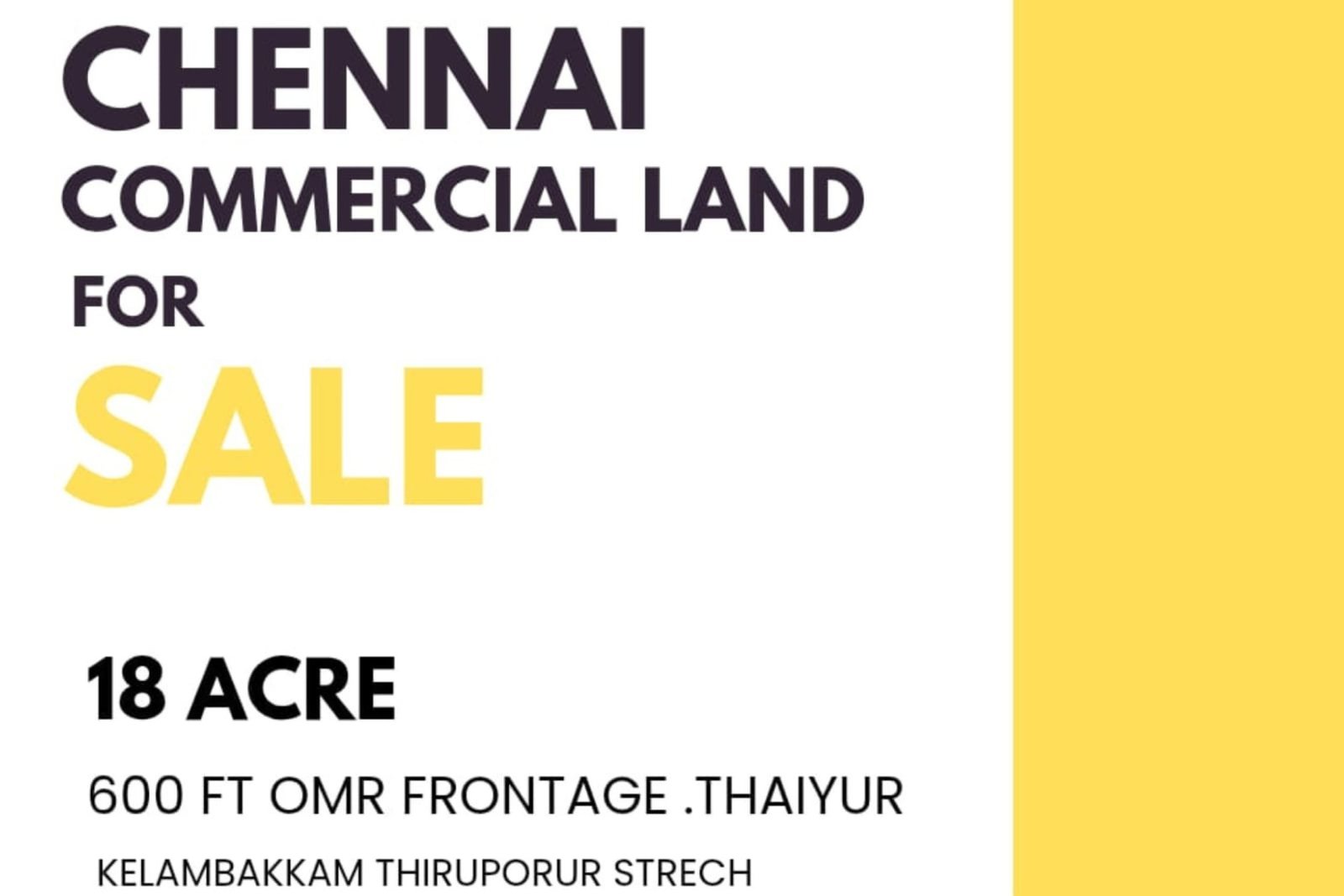 18 Acres For Sale Thaiyur Chennai OMR