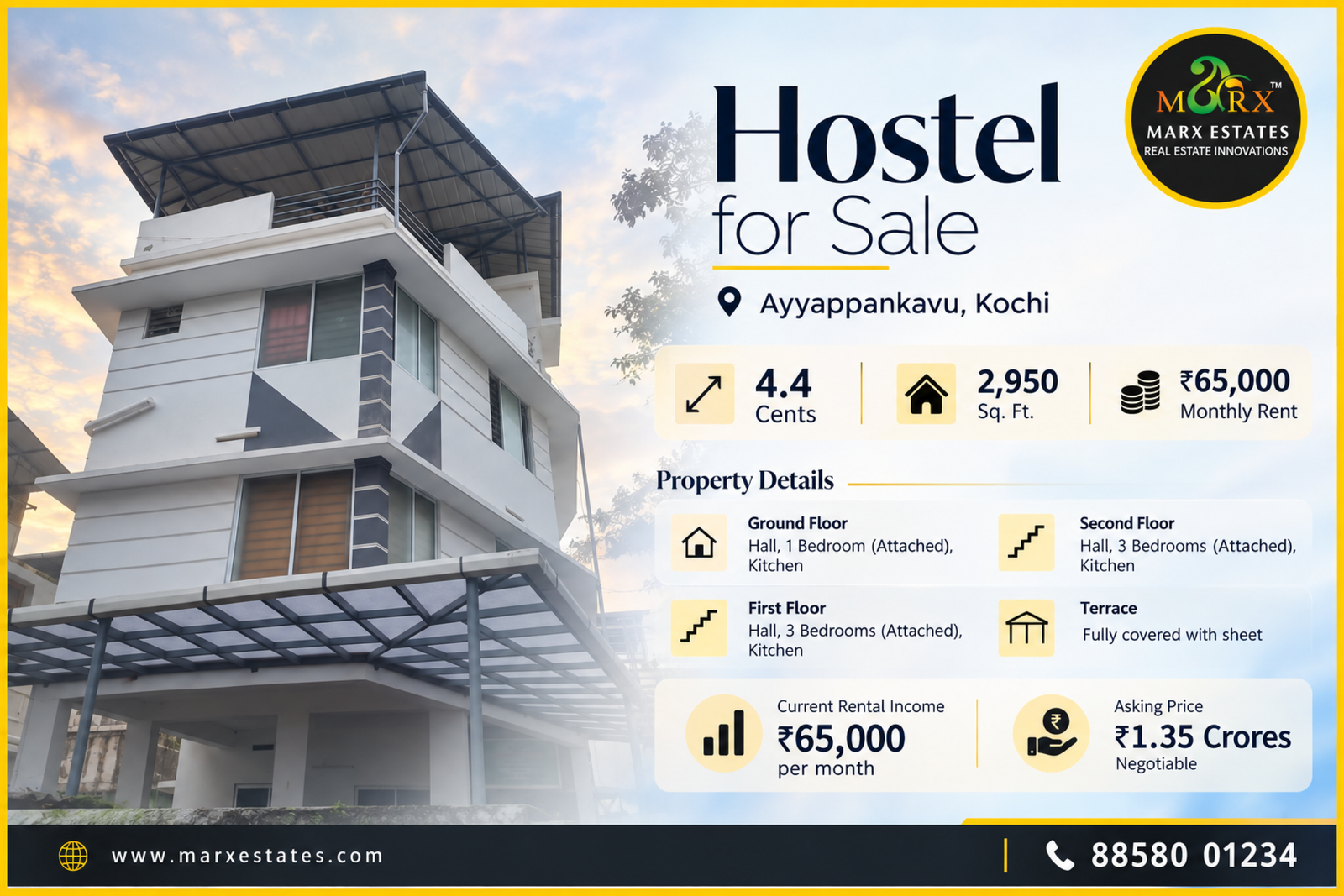 Hostel for Sale Ayyappankavu Near Highcourt