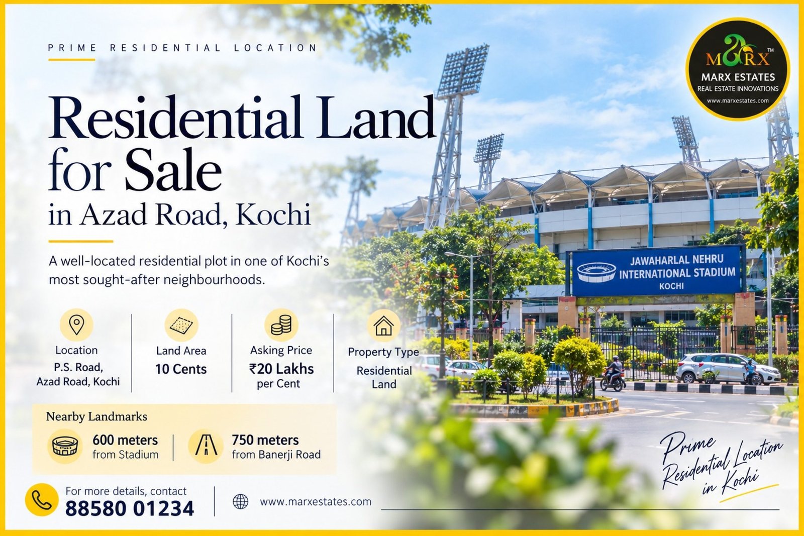 Residential Land for Sale in Azad Road, Kochi