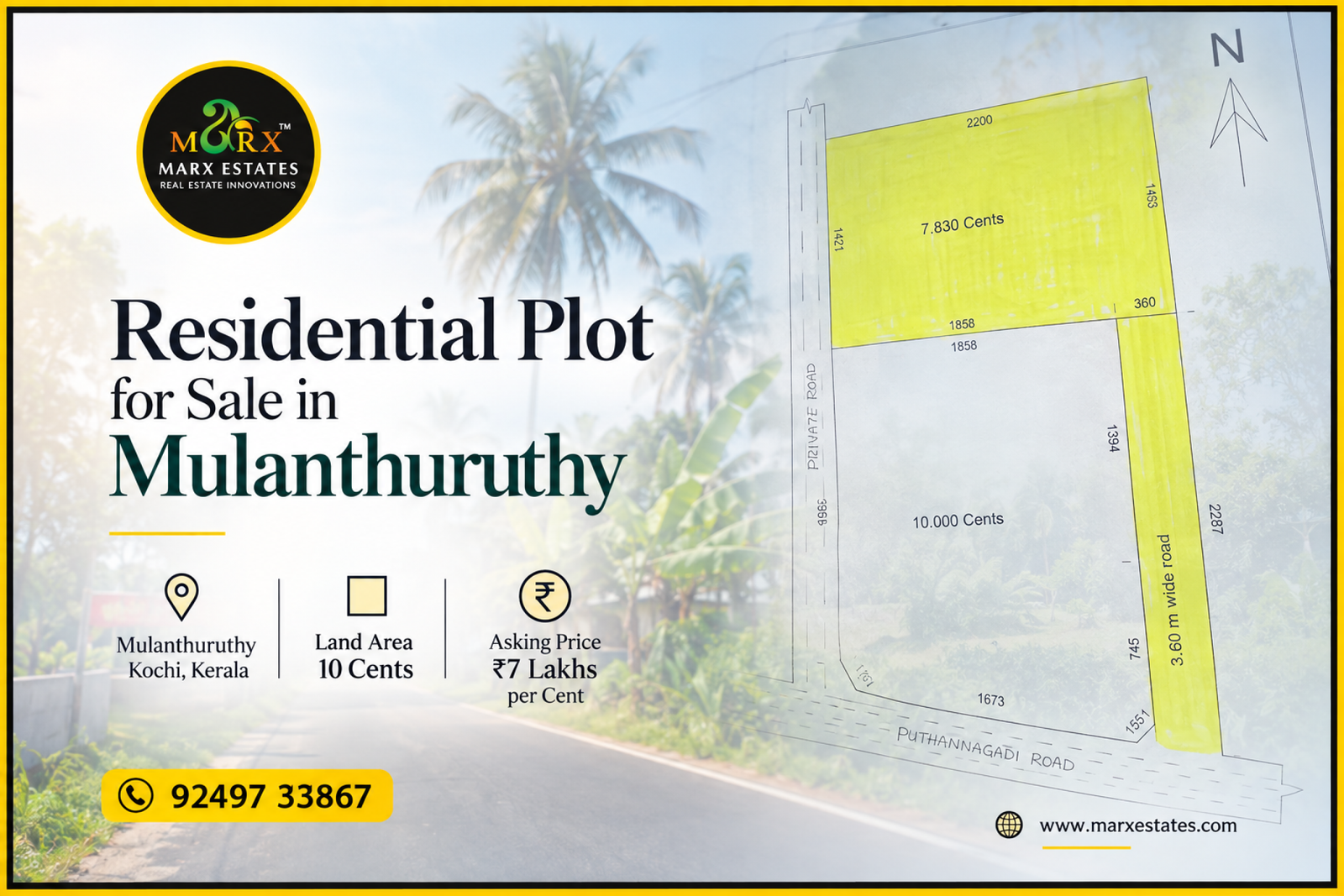 Residential plot for sale Mulanthuruthy